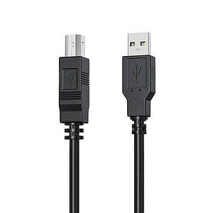 Кабель USB 2.0 AM BM, 1.0 м, чорний, HP DHC-PT100-1M (Чорний)
