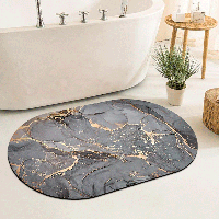 Вологопоглинаючий килимок для ванної (60×40 см) Мармур / Антиковзний килимок у ванну