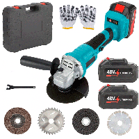 Акумуляторна болгарка 48V c 2 АКБ + 4 диски, в кейсі / Бездротова кутова шліфувальна машинка