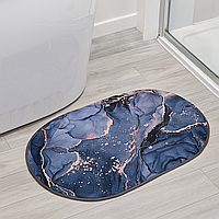 Вологопоглинаючий килимок для ванної , 80х50 см / Антиковзкий килимок у ванну / Килимок на гумовій основі