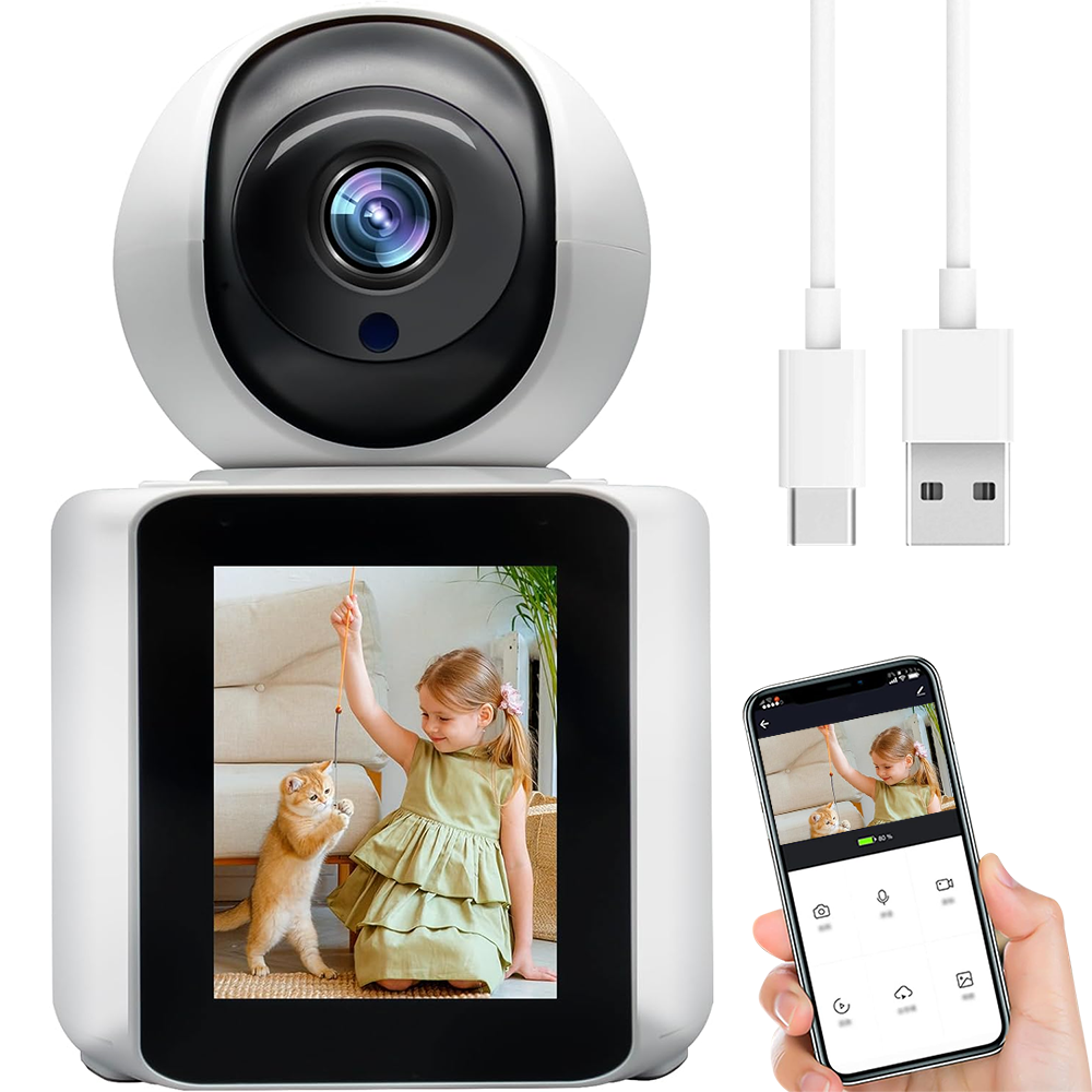 Камера з екраном WIFI C31 / Внутрішня камера відеоспостереження / Вайфай камера / Відеоняня з екраном, фото 1