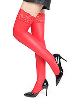 Чулки эластичные Star Night с кружевной коронкой, красные, XS-L Амур