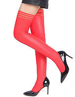 Чулки эластичные Star Night с имитацией кожи, красные, XS-M Амур