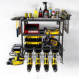 Полиця-органайзер для інструментів 3 рівня, 63,5x42,5х24,5 см, MZY-859 / Органайзер-стелаж для інструментів, фото 4