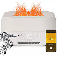 Зволожувач повітря 400мл, з ефектом полум'я та Bluetooth колонкою / Ультразвуковий зволожувач з годинником