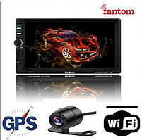 Магнітола 7" 2DIN "Fantom" FP-7096 (Black) Android 8.1/BT/Wi-Fi/GPS/Вхід під камеру/сенсор