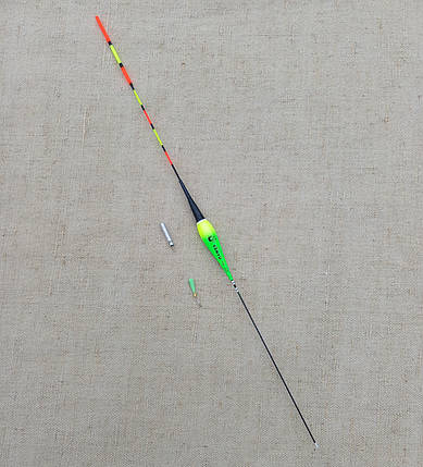 Поплавець "Herabuna" для нічного лову з індикатором клювання, висота 40 см, 2 г + 1 батарейка + кріплення до поплавця, фото 1