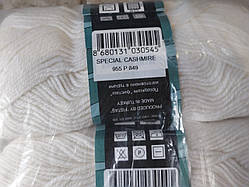 Пряжа шерстяная Lanoso Special Cashmira №955 белая (Ланосо спешиал кашемир)