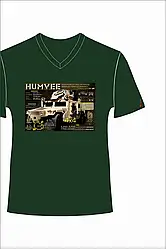 Чоловіча футболка з малюнком Hummer бавовна меланж темно-зелений (розміри: M-3XL)