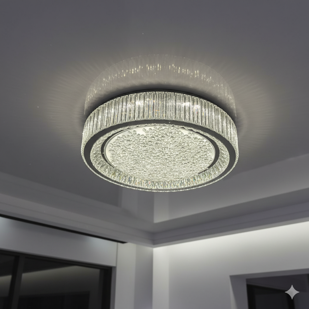 Кришталева Лед люстра Linisoln 160W до 25 м² колір Хром 3095-600, фото 1