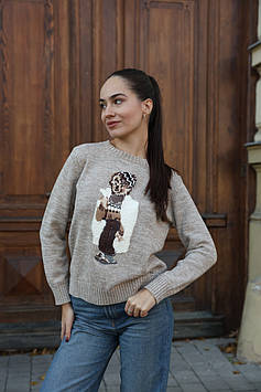 👕 Polo Ralph Lauren Polo Bear Crewneck Sweater Light Brown M