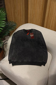 👕 Gucci Embroidered Cotton Jersey Sweatshirt Dark Grey M