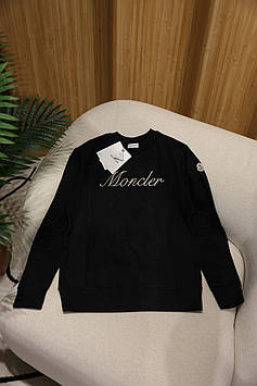 👕 Moncler Embroidered Logo Cotton Sweatshirt Black M