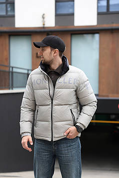 👕 Moncler Logo-Embroidered Puffer Jacket Grey M