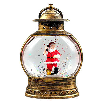 Нічник Різдвяний ліхтар з фігурами, блискітками та підсвічуванням (3*AG13) 12см 1