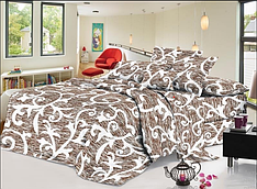 Постіль з принтом  "вензеля"  1,5-спальна, бязь 3D Premium150х220 см