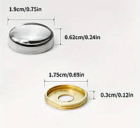 Декоративні заглушки для дзеркал (хром, метал, діаметр 19 мм) комплект 4 шт. із саморізами арт. 07742