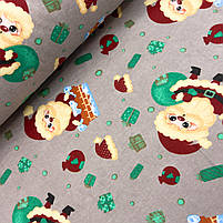Фланель "Санта на сірому" 240 см, фото 2