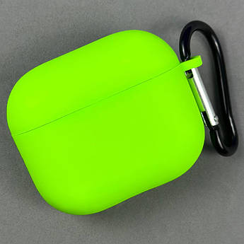 Чохол Silicone Case Fibra для навушників Apple AirPods Pro 3 (Shiny Green)