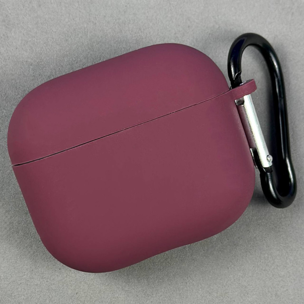 Чохол Silicone Case Fibra для навушників Apple AirPods Pro 3 (Bordo), фото 1