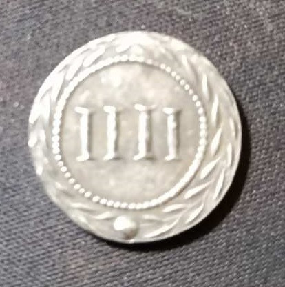 Сувенір монета вхідний жетон "4" Калігули, Римська імперія, публічний дім Спінтрія, 46 г до н.е., фото 1