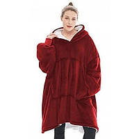 Флісовий плед із капюшоном і рукавами, Толстовка плед huggle hoodie blanket, Теплий плед-халат для зими, Затишний плед для дому
