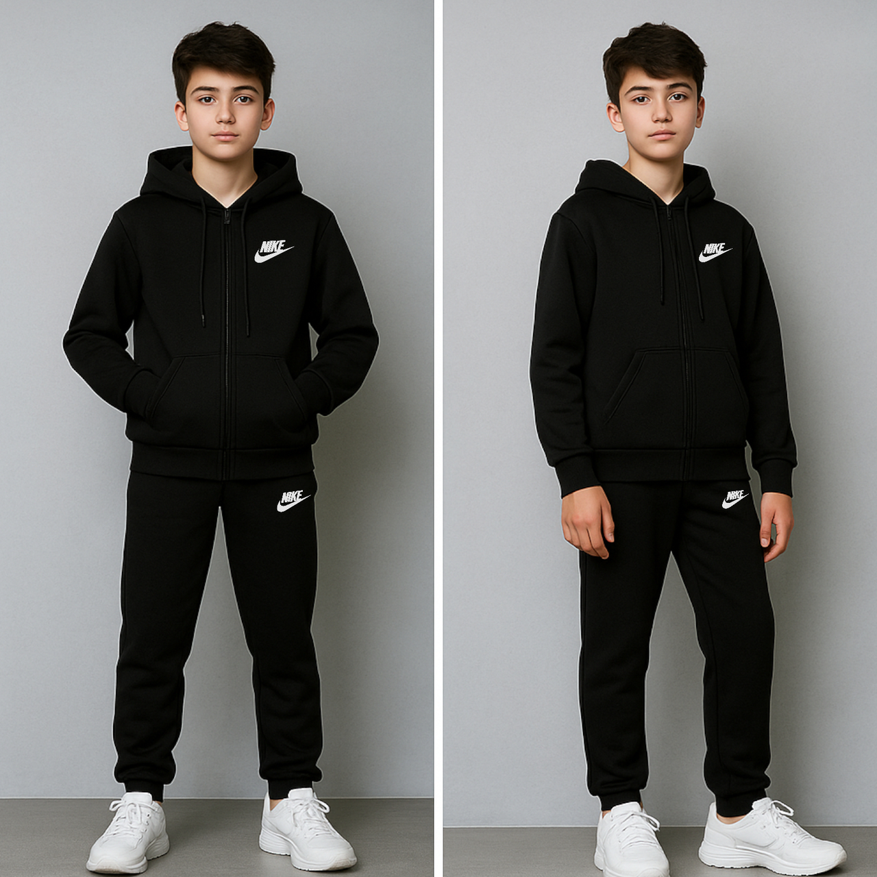 Теплий Костюм на флісі для хлопчика 146-164 см 003352 Туреччина Чорний