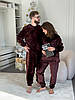 Парні комплекти Теплик чоловіча та жіноча піжама Family look шоколад, фото 8