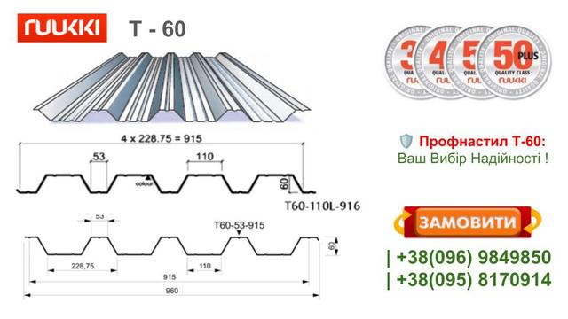 Профільований настил Рууккі Т60