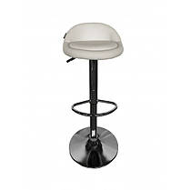 Барний стілець / крісло Bonro B-075 білий (чорна основа) зі спинкою та підніжкою для кухні бару бару салону, фото 3