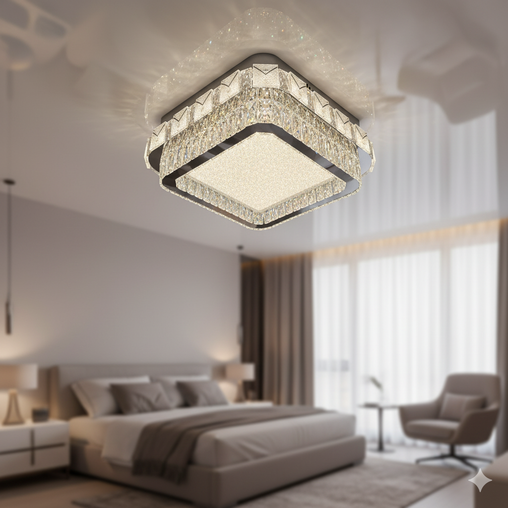 Люстра у спальню з пультом Linisoln 220W до 40 м² колір Хром 2508-500, фото 1