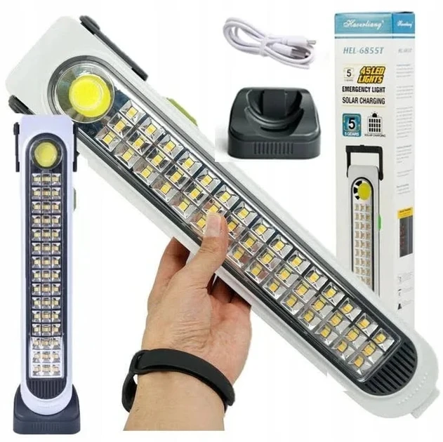 Ліхтарик — Лампа 6855T із сонячною панеллю і Power Bank, фото 1