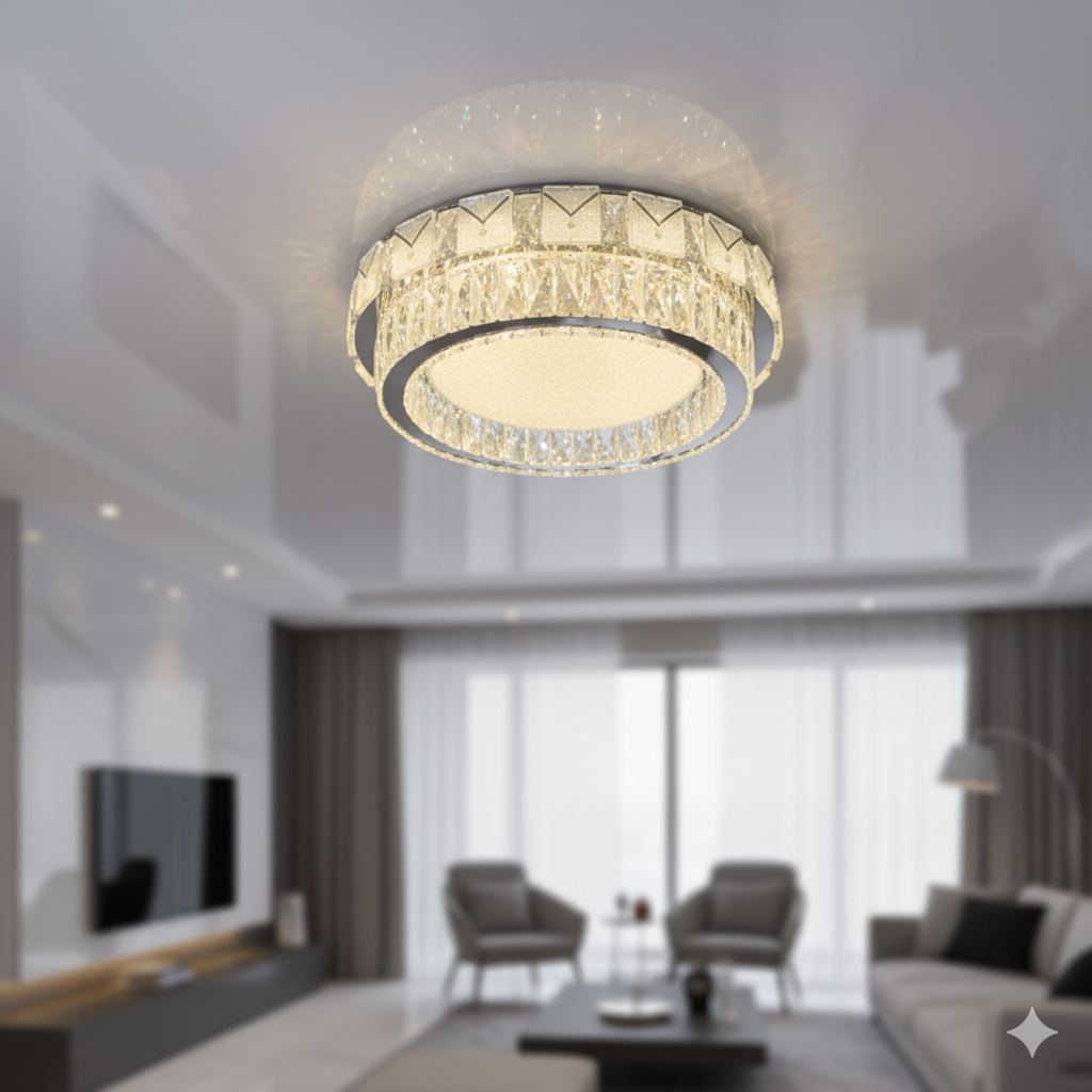 Люстра у вітальню з пультом Linisoln 220W до 40 м² колір Хром 2507-500, фото 1