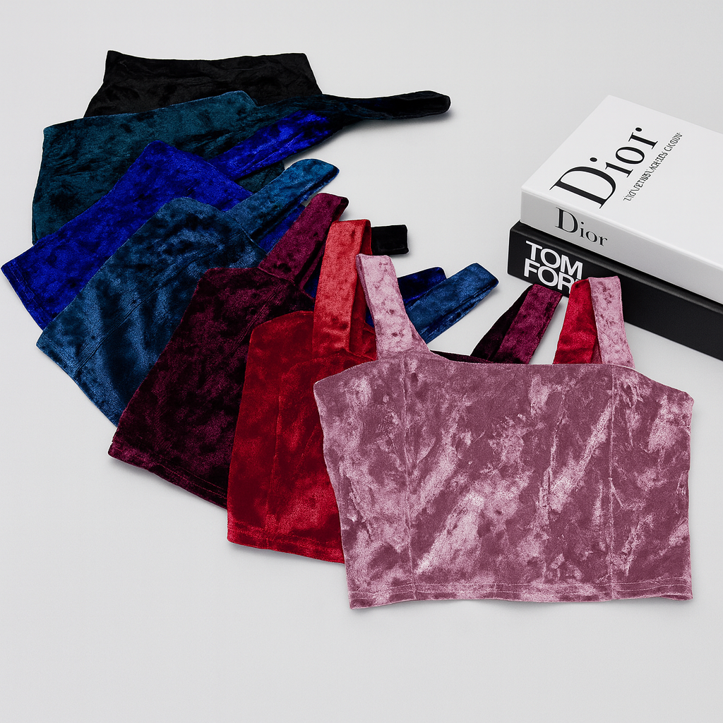 Топ велюровий, комплект із різних кольорів