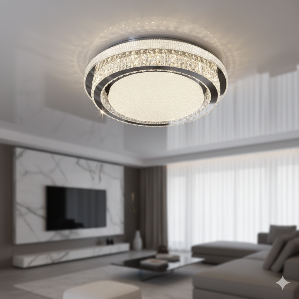 Кругла люстра у спальню Linisoln 260W до 40 м² колір Хром 2527-600, фото 1