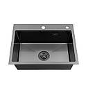 Кухонна мийка Kroner KRP Schwarze - 5843HM PVD (3.0/1.0 мм), фото 3