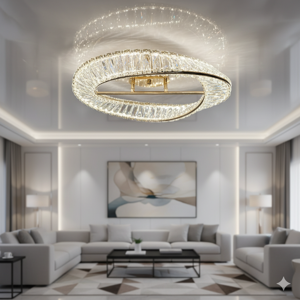 Стельова люстра кришталева Linisoln 60W до 16 м² колір 562-500 GD, фото 1