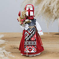 Лялька мотанка у червоній хустці 22 см в асортименті