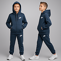 Теплий Костюм на флісі для хлопчика 146-164 см 003299 Туреччина Темно-синій