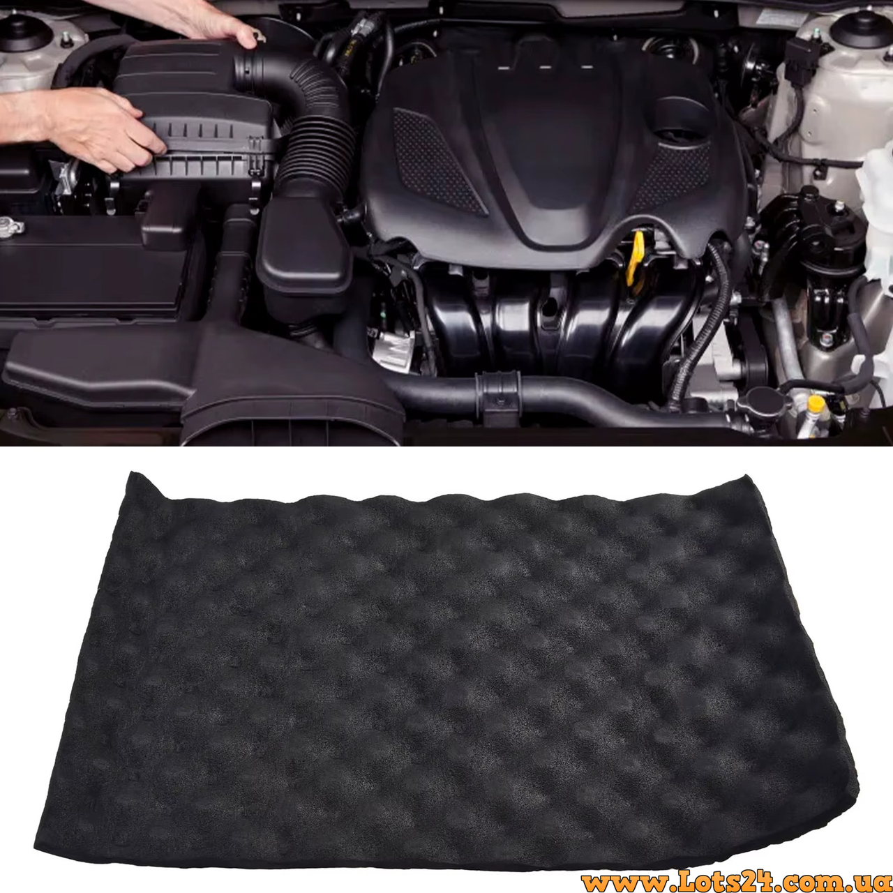 Шумоізоляція авто 2см самоклеюча акустичний поролон капота дверей підлоги багажника звукоізоляція віброізоляція шумка 30*50см, фото 1