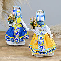 Лялька мотанка в жовто-блакитній хустці 22 см в асортименті