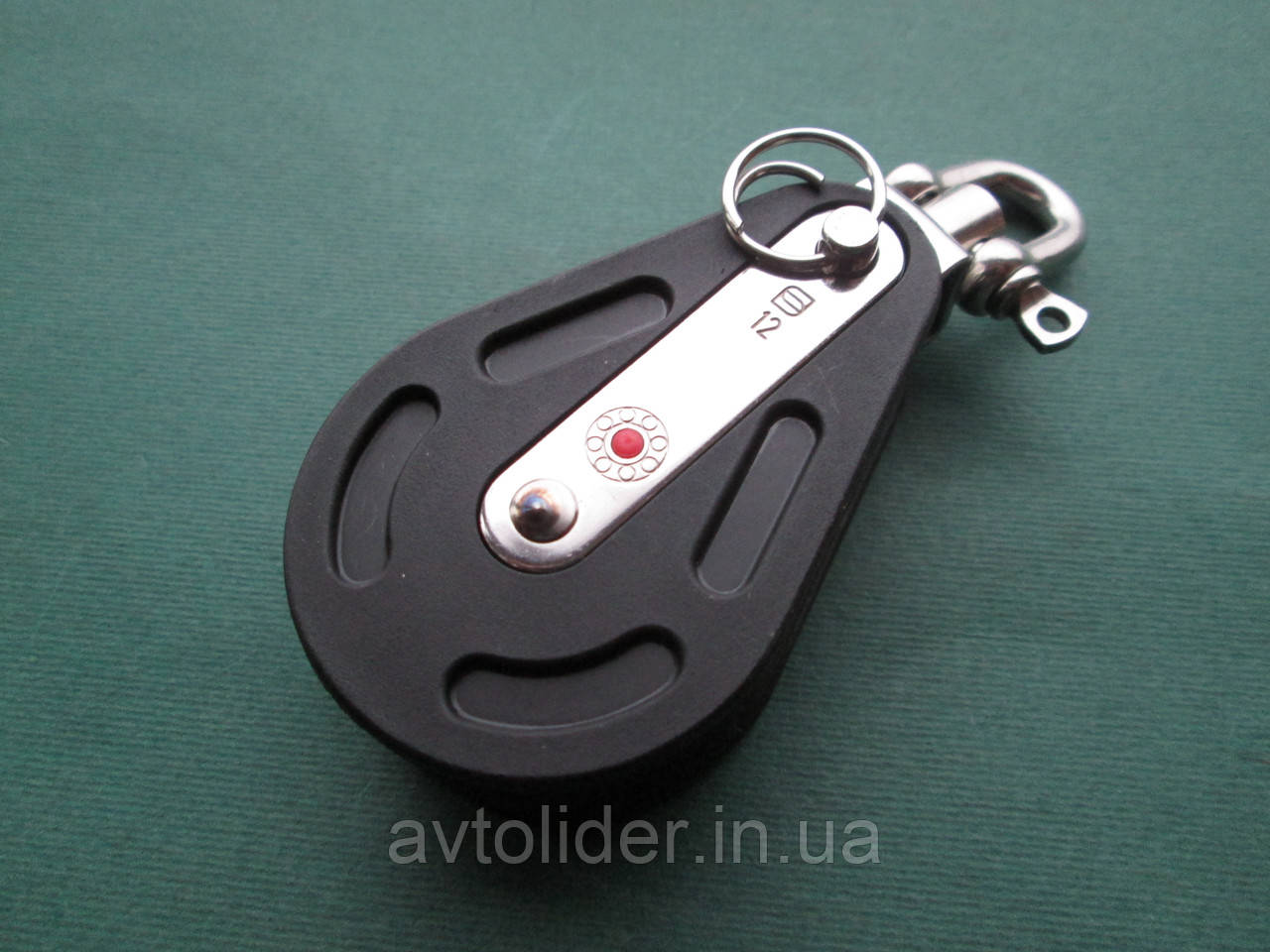 SPRENGER: блок такельний одношляховий на кулькопідшипнику, з вертлюгом і такелажною скобою, канат 12 мм, фото 1