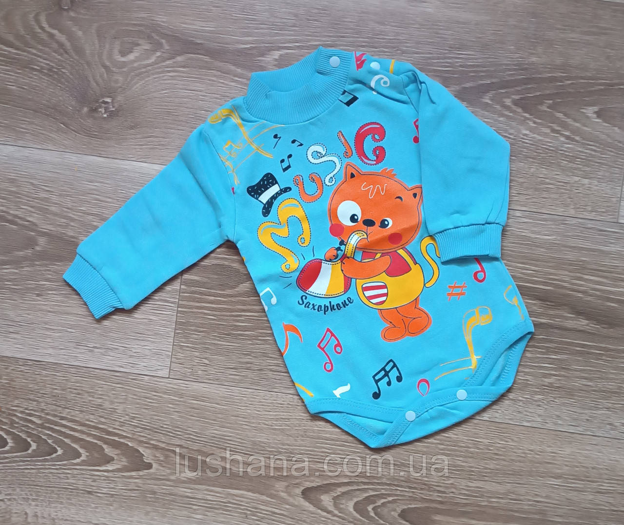 Утеплений боді гольф на хлопчика / начос / р.68, 3-6 міс., фото 1