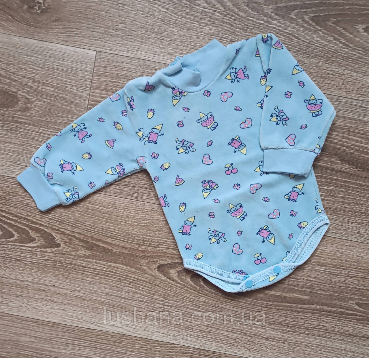 Утеплений боді гольф /велюр / р.68, 3-6 міс. / підійде і дівчинці і хлопчику, фото 1