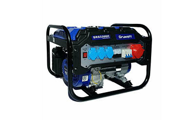 Генератор гібридний Gruwatt 3/3.3 кВт з 4-тактним двигуном, однофазний, бак 15 л