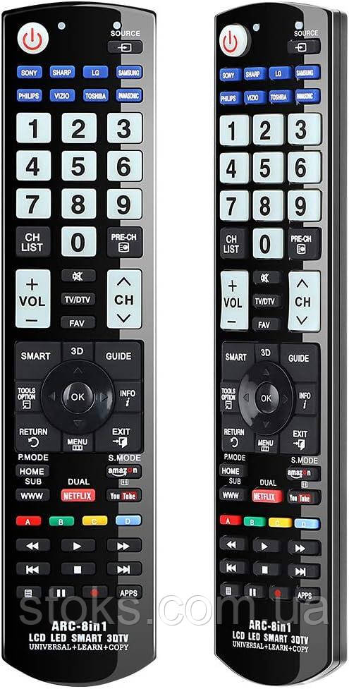 Універсальний пульт дистанційного керування для Panasonic, Samsung, LG, Sony, Toshiba, Sharp, Philips, Vizio світиться в темряві, фото 1