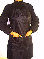 Фартух для мийниці робочий ПВХ 85*63смсередній нейлон водостійкий прогумований чорний, т/синій для роботи з м'ясом, рибою