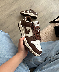 Жіночі кросівки Nike SB Dunk Low Brown Chocolate Cacao Wow шоколад коричневі Найк сб данк шкіряні кеди