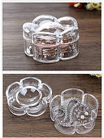 Скринька для зберігання прикрас прозора акрилова для кілець сережок браслетів 9.5х9.5х5.3 см SPICY