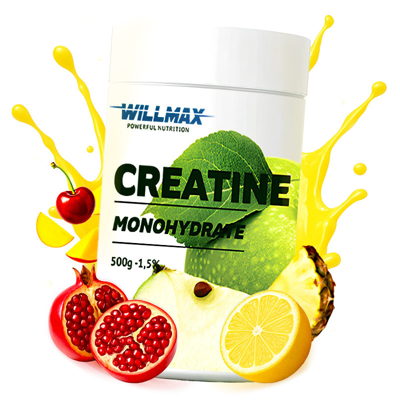 Креатин Моногідрат Willmax Creatine Monohydrate 500 г зі смаком